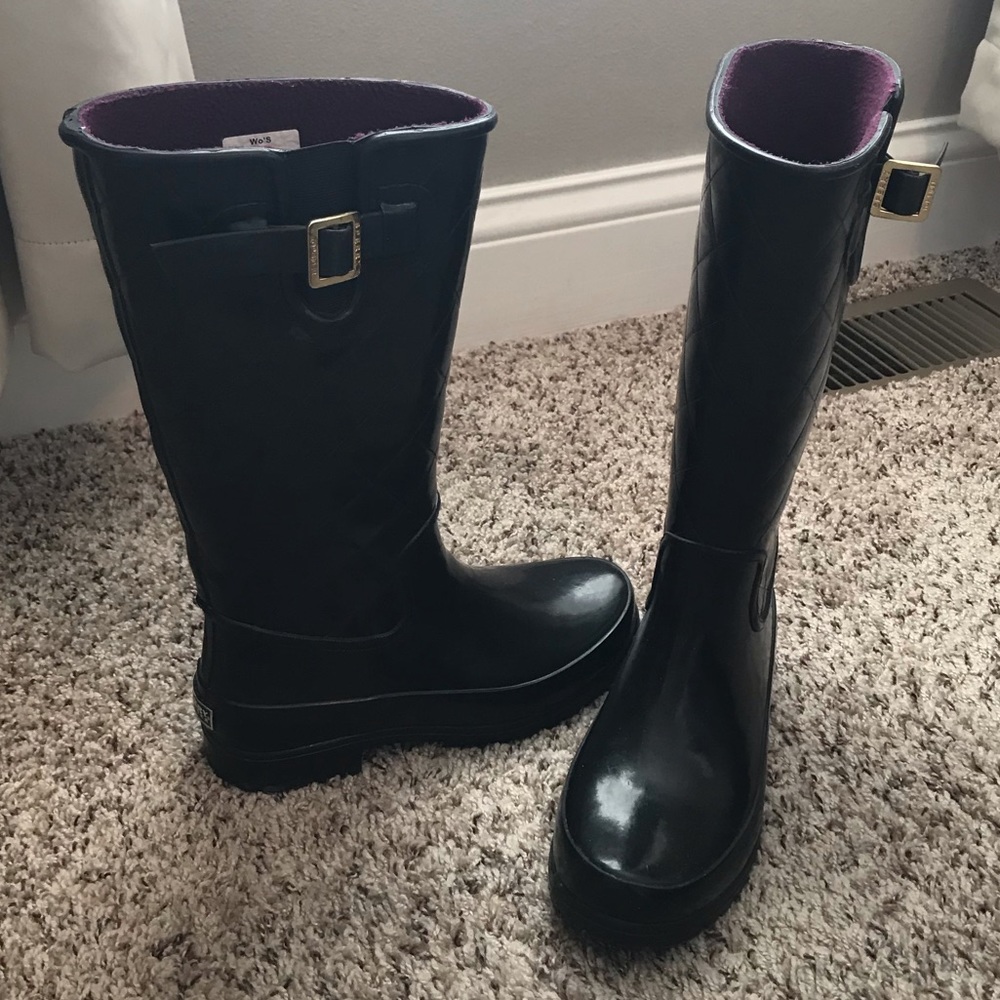 Sperry fleece lined quilted rain boots